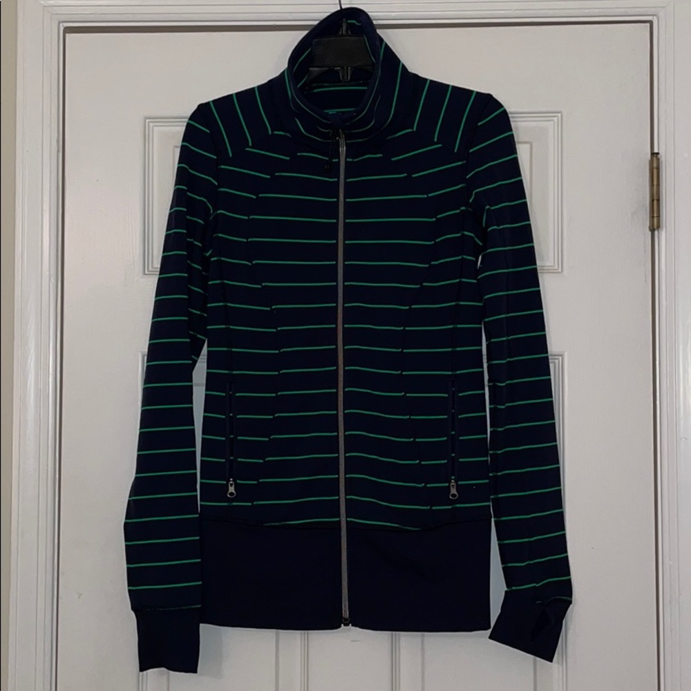 Lululemon striped jacket with thumb holes